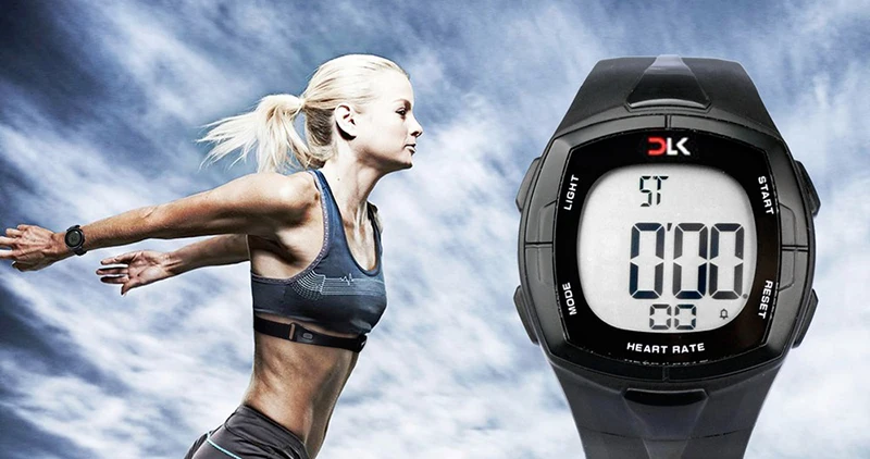 12 Polar Style Heart Rate Watch Cardio Fitness Digital 5.3KHz Sports Wristwatches Running Cycling Heart Rate Monitor Chest Strap