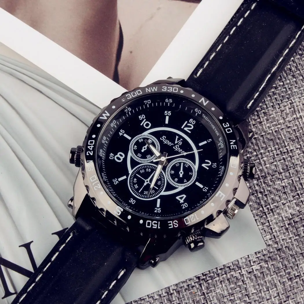 

Fashion Buckle Dial Sport Quartz Watch Design Pointer Round Men Boy Military Army Quartz Wrist Watch Gift