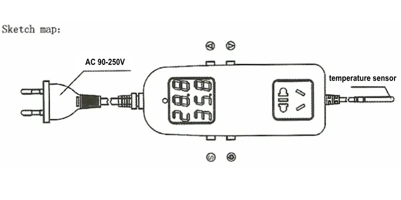 AC90V~ 250V EU микрокомпьютерный термостат розетка-40~ 120C интеллектуальный регулятор температуры для нагревательного оборудования на выходе