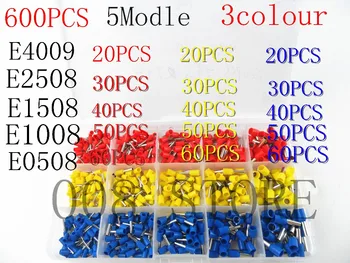 

600pcs/lot Bootlace cooper Ferrules kit set Wire Copper Crimp Connector Insulated Cord Pin End Terminal