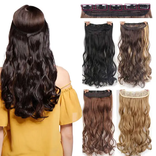 Special Offers S-noilite 17 24 27 29" 5 Clips in Hair Extensions Silky Wavy Curly Synthetic Hair Fake False Hair Piece Women Hairpiece Salon Special Offers S-noilite 17 24 27 29" 5 Clips in Hair Extensions Silky Wavy Curly Synthetic Hair Fake False Hair Piece Women Hairpiece Salon