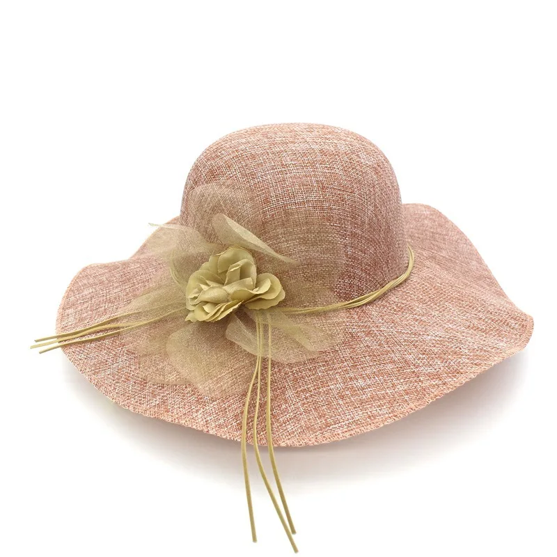 Женские солнцезащитные шляпы, цветочные шляпы с широкими полями для женщин, подвесной светильник, дышащая шляпа, Женская Повседневная Кепка, летняя пляжная кепка - Цвет: 7.Light Brown