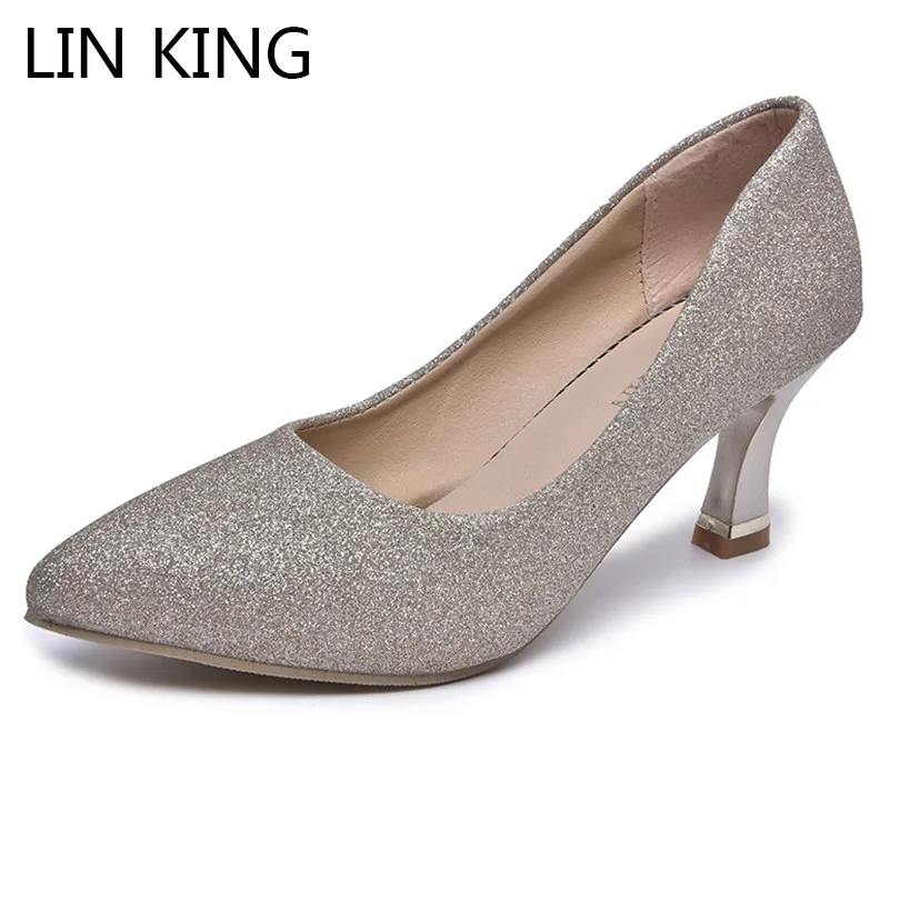 LIN KING Leisure Pu Leather Women Pumps Spring Autumn Pointed Toe Ladies High Heel Shoes Slip On Office Shoes Zapatos De Mujer LIN KING Leisure Pu Leather Women Pumps Spring Autumn Pointed Toe Ladies High Heel Shoes Slip On Office Shoes Zapatos De Mujer