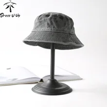 DRESSUUP Washed Denim Bucket Hat Women Outdoor Fashion Sun Cap Fishing Hiking Hats For Men Cotton Ladies Foldable Chapeu