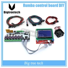 Biqu Румба 3D принтер Румба совета управления DIY + ЖК-дисплей 12864 контроллер дисплея + Перемычка + DRV8825 для RepRap 3D принтера