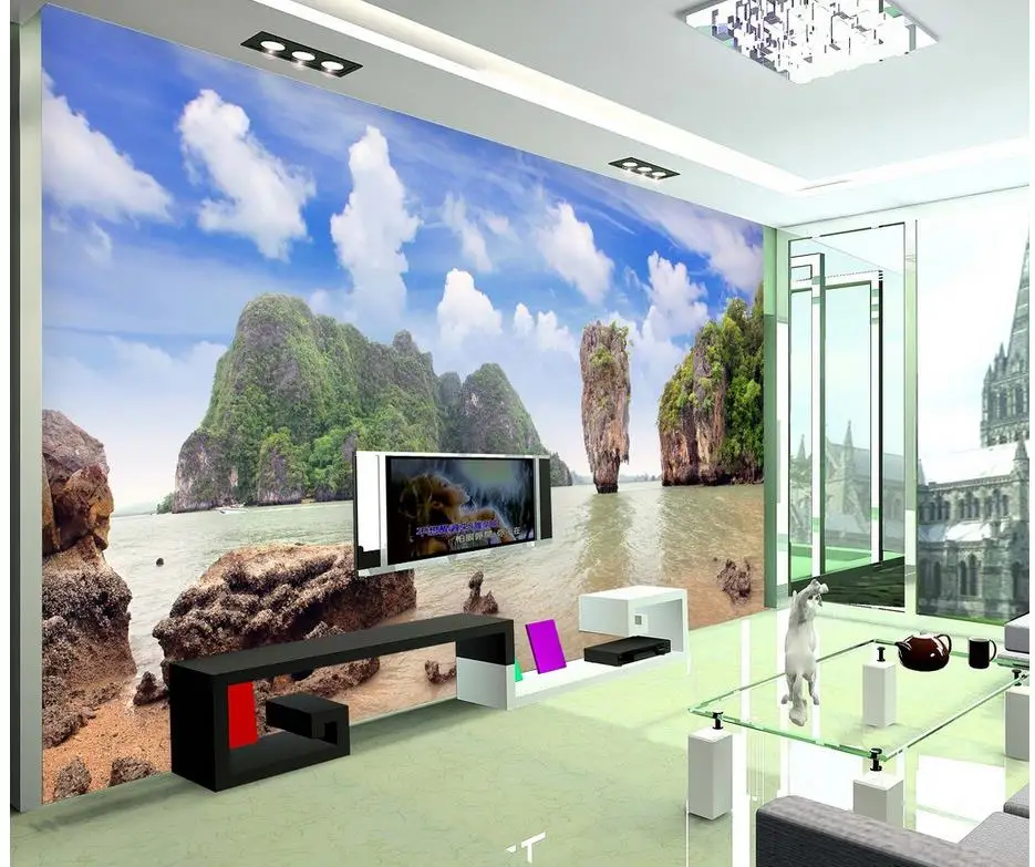 

Home Decoration 3d room wallpaper Aegean 3d landscape in Phuket, Thailand custom photo wallpaper