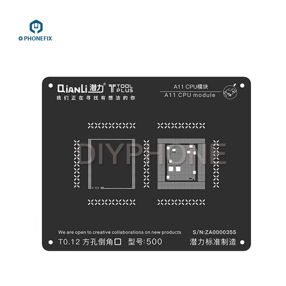 Трафарет Qianli черный с 3D позиционированием универсальный трафарет для реболлинга