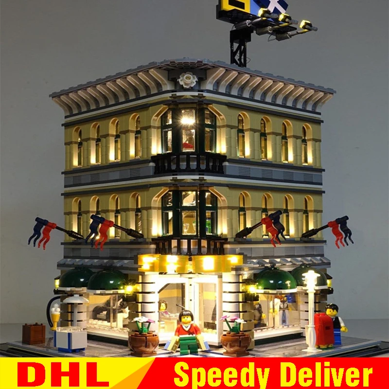 LP 15005 DIY LED light City Grand Emporium Model Building Blocks Kits Brick Educational Toy LPings toys Clone 10211 | Игрушки и хобби