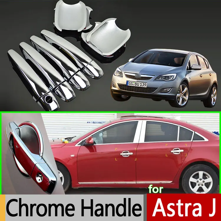 Роскошные хромированные чехлы на дверные ручки для Opel Holden Vauxhall Astra J аксессуары из