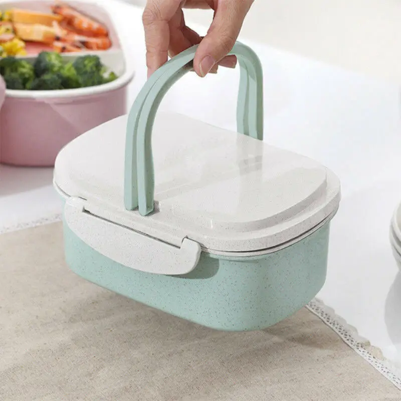 Portable Bento Box Wheat Straw Child Lunch Box Leak-Proof Bento Lunch Box For Kids School Food Container Portable Bento Box Wheat Straw Child Lunch Box Leak-Proof Bento Lunch Box For Kids School Food Container