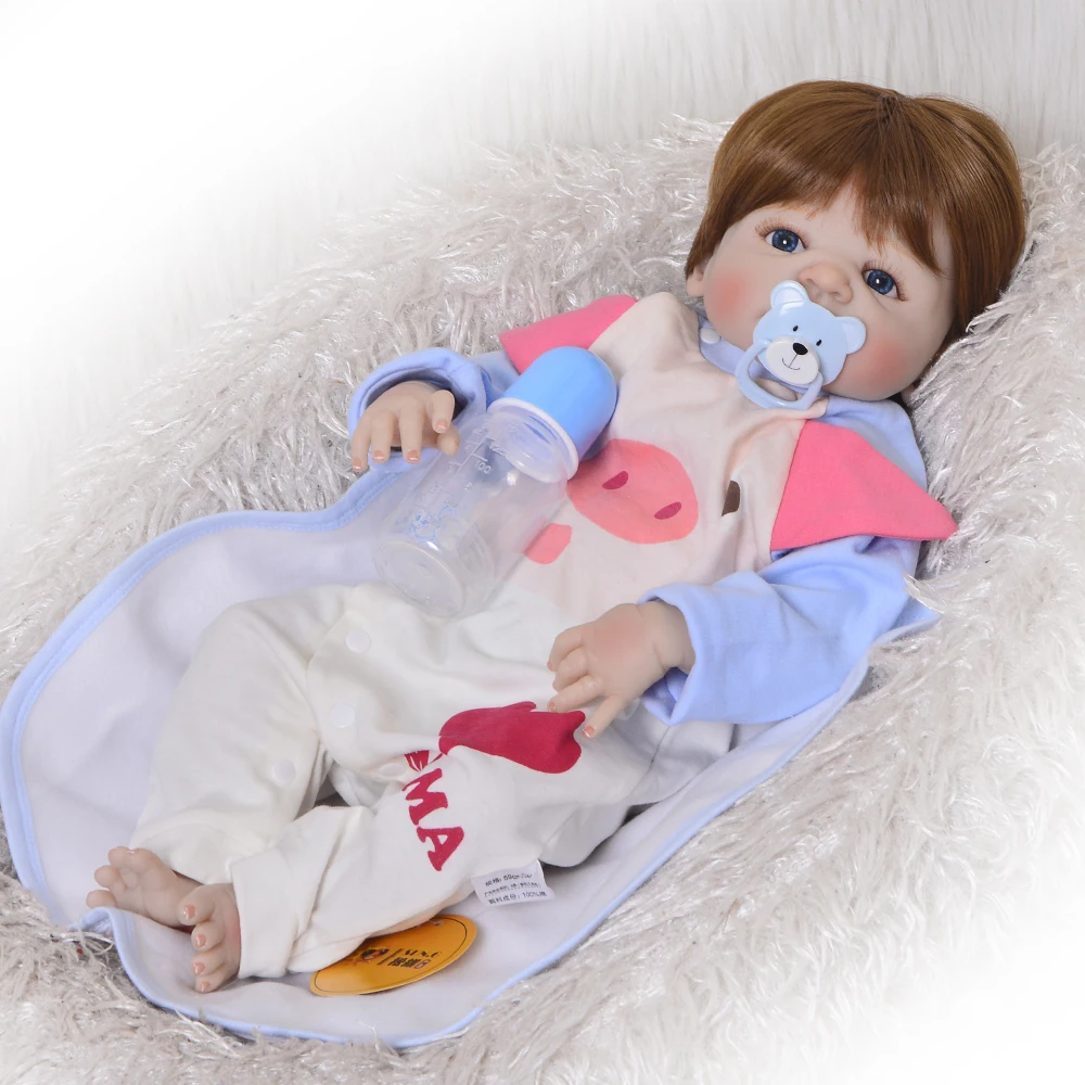 

KEIUMI 57 cm Girl Playmates Reborn Baby Doll Full Body Silicone 23 Inch Lifelike Dolls Reborn Princess Toys For Birthday Gift