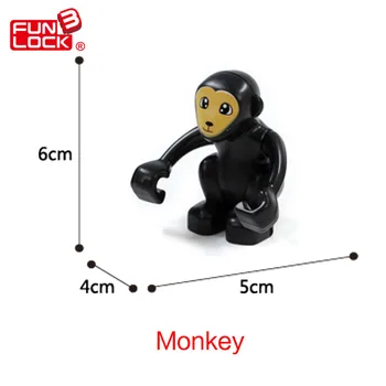 

Funlock Duplo Building Blocks Toys Figure Monkey Animal Toys Bricks Creative Educational Gift for Kids Children