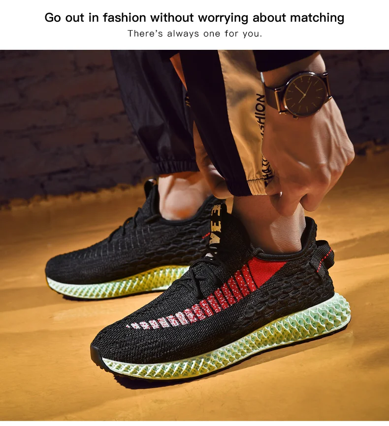 2019 Новый 3D принт для мужчин кроссовки дышащие кроссовки Flyknit уличная спортивная обувь мужской плюс размеры весна повседневная мужская