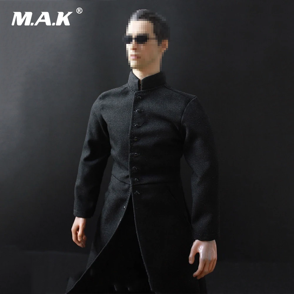 Масштаб 1/6 Мужская одежда матрица 1:6 Нео Кеану черные пальто костюмы и обувь для
