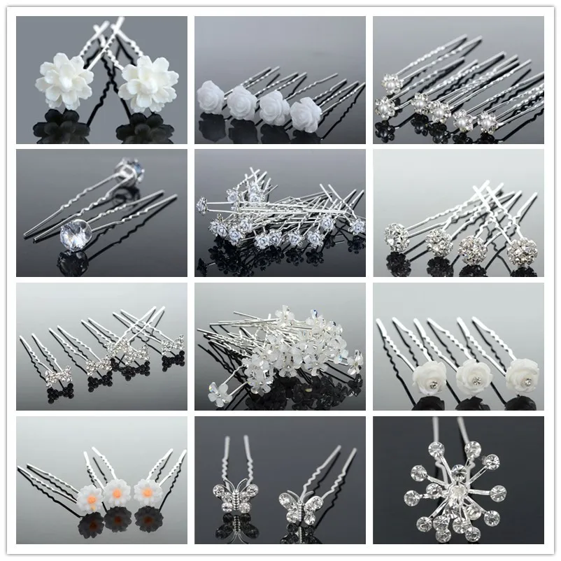 40pcs Wholesale Hair Pins Rhinestone Crystal Simulated Pearl