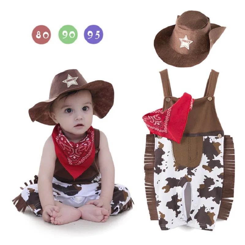 

Newborn Romper Photography Costume for Baby Boy Girl Cowboy Jumpsuit Baby Halloween Cosplay Baby Toddler Clothing for Kids