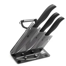 XYJ Marke Vollkommenheit Küchenmesser Geschenk Set 3,4, 5 Zoll Keramik messer Mit Schäler Und Schwarz Acrylmesserstandaufbau Block In verkauf