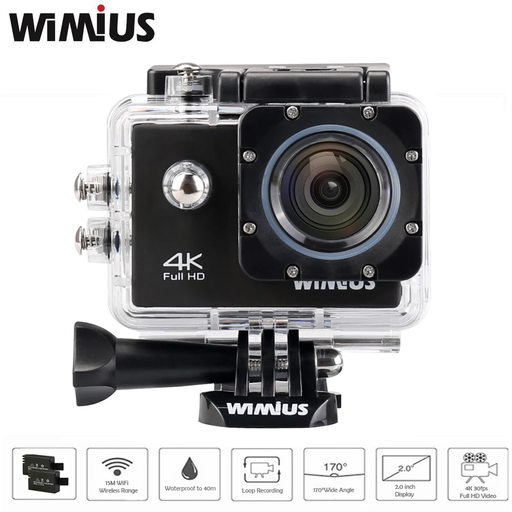 Wimius 4K Action Cam WIFI Camera Full HD 1080P 16MP Waterproof Sport