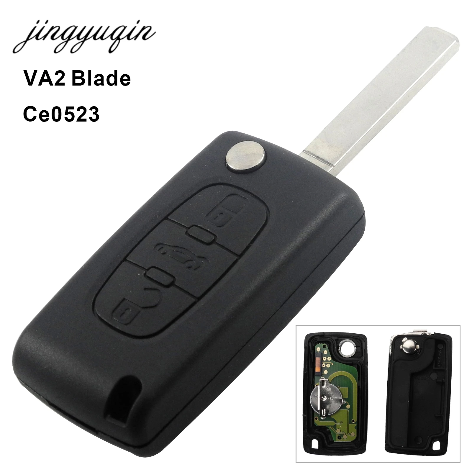 Брелок для ключей jingyuqin VA2 433 МГц ID46 PCF7941 Peugeot 207 407 306 Partner и т. Д. 3 кнопки пульт