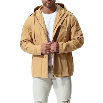 

2018 Autumn new Large size Men's Hooded cotton jacket Men's Loose Casual coat Color Black / Khaki / Army green Size S-XXL 3XL