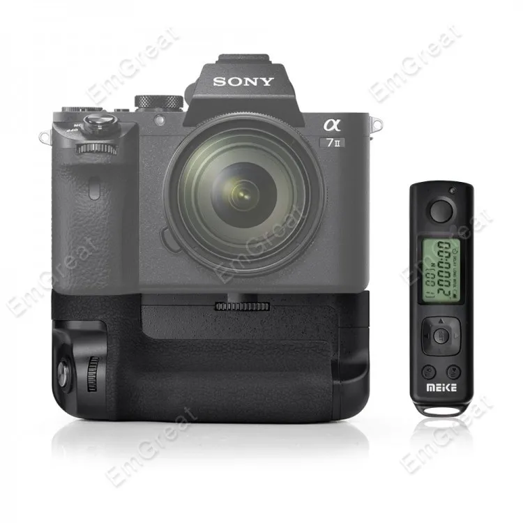 MEIKE MK-A7II Pro вертикальный батарейный блок держатель для sony A7II/sony A7RII с 2,4G беспроводной пульт дистанционного управления