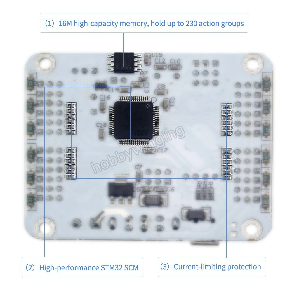 Compatível com Arduino 24ch com Placa de Controle do Robô do Punho sem Fio Controlador Servo Digital Proteção Sobre-corrente 3 High Quality digital servo