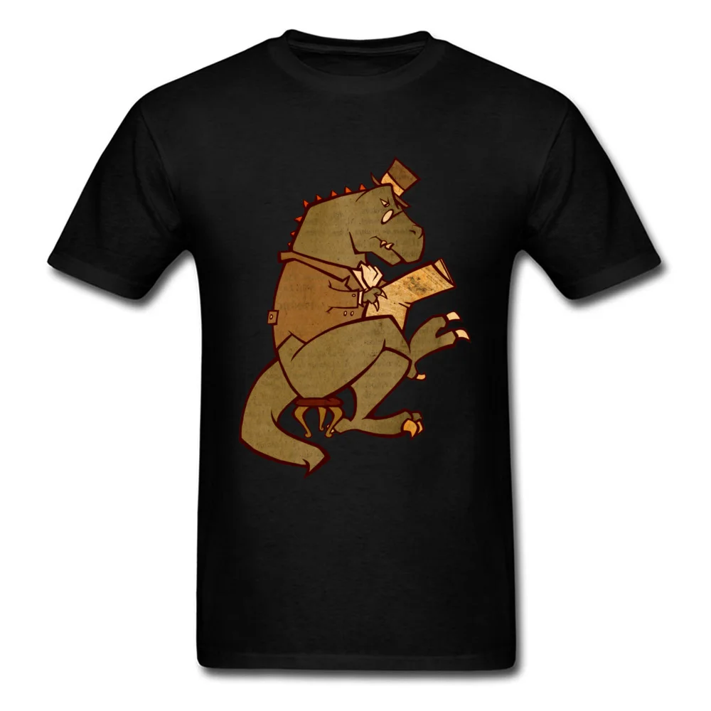 Gentleman T Rex 17516 Printing T Shirts for Men 100% Cotton Thanksgiving Day Tees Tops Shirts Short Sleeve 2018 New Round Collar Gentleman T Rex 17516 black