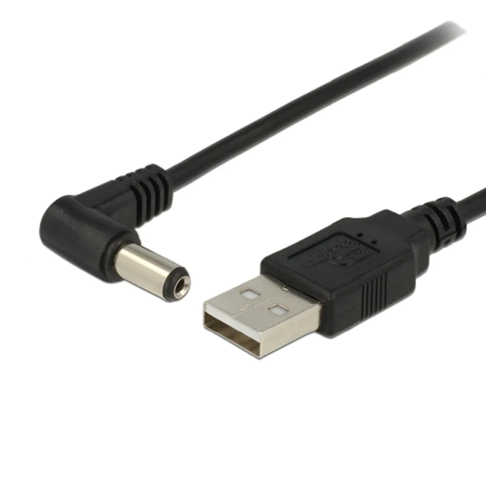 Cable de alimentación USB macho a 5,5mm x 2,1mm 5,5x2,1 CC, Conector de transferencia de CA, convertidor de interfaz de cargador, 1 m, 2m, 1 ud.