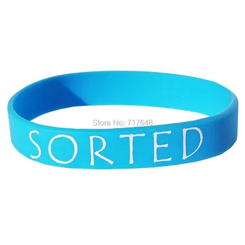 

100pcs Sorted Blue wristband silicone bracelets free shipping by epacket A