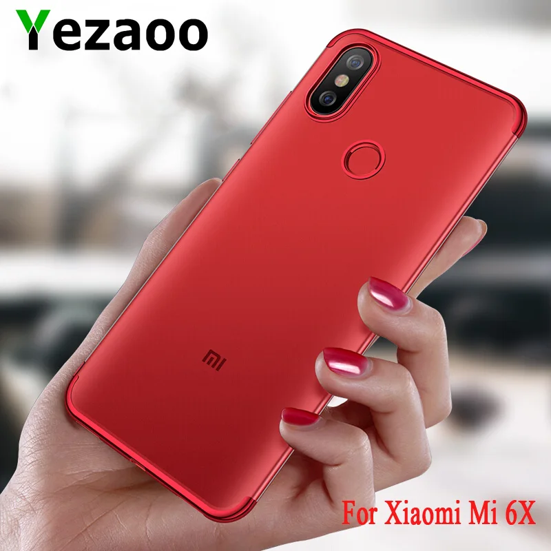 

Xiaomi Mi 6X Case Cover Luxury Plain Soft Silicone Silm Plating TPU Back Cover For Xiaomi MiA2 Xiaomi6X Cases Full Phone Coque