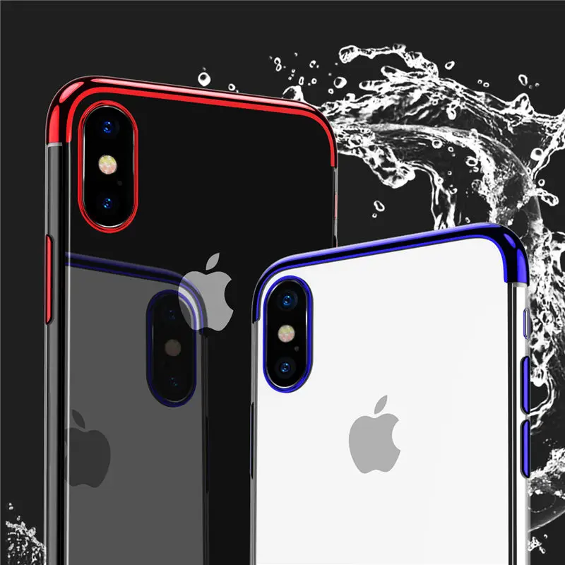 USLION Case For iPhone X XS MAX XR 6 6S 7 Plus 8 Case Plating Transparent Soft TPU For iPhone 5 5S SE Luxury Phone Case Capa USLION Case For iPhone X XS MAX XR 6 6S 7 Plus 8 Case Plating Transparent Soft TPU For iPhone 5 5S SE Luxury Phone Case Capa