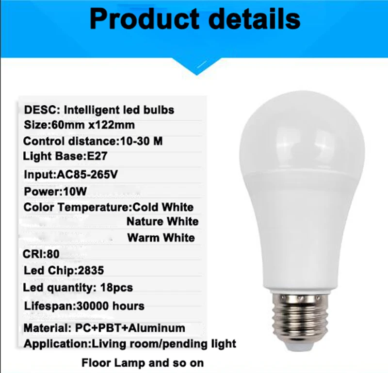 Новый стиль! Светодиодные Интеллектуальные лампы 10 Вт затемнения E27 светодиодные лампы smart ic лампада ампулы Bombilla лампа SMD2835 свет, 96 шт./лот
