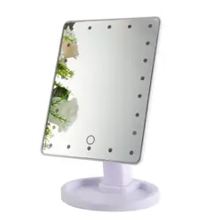 Новый 360 столешницы градусов вращения светодиодный Сенсорный экран Макияж зеркало профессиональное косметическое регулируемые зеркала с