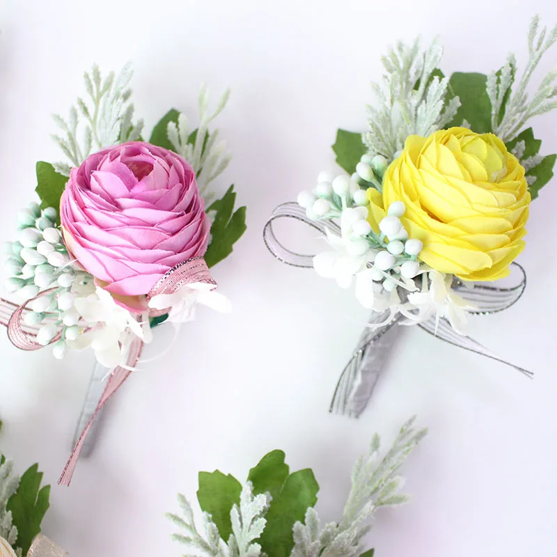 wedding boutonniere Wrist Corsage Bracelet  (35)