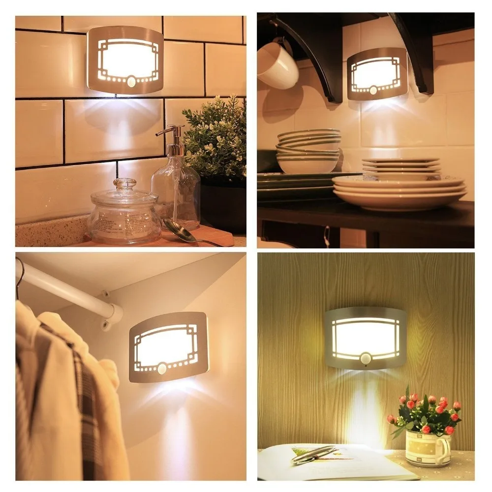 

Motion Sensor Activated Wall Light LED Wall Lamp Wireless Stick Anywhere Battery Nightlight for Closet Hallway Pathway Staircase