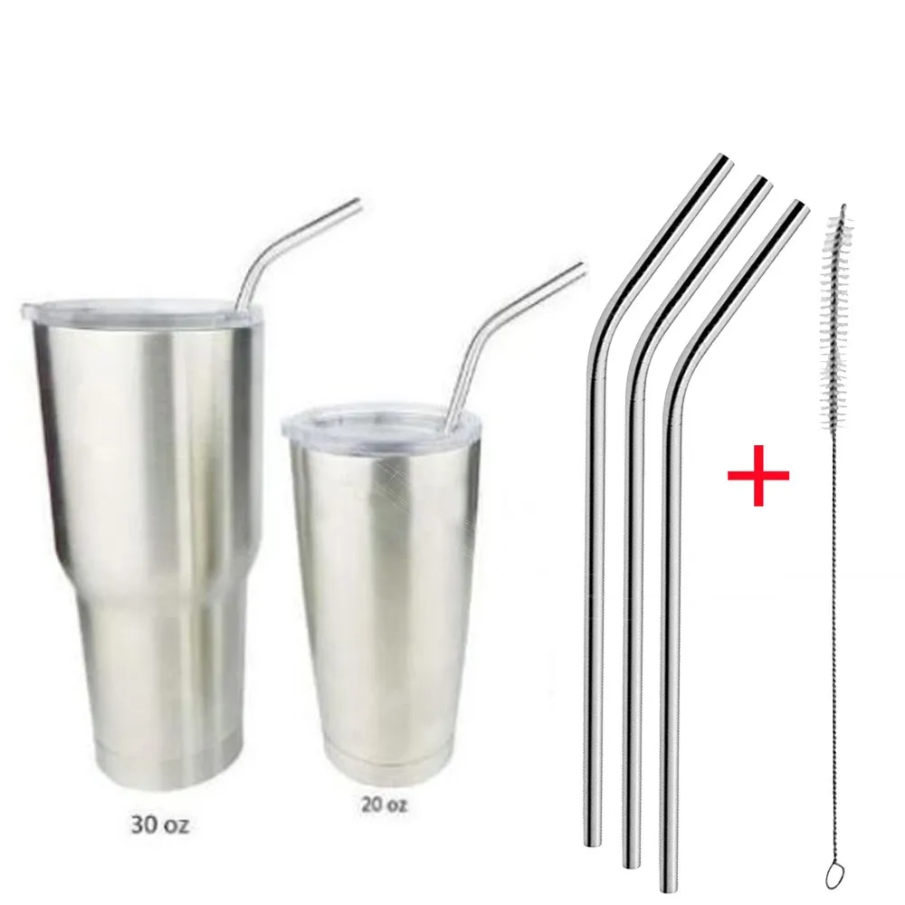 4Pcs High Quality Straw Stainless Steel Straws Reusable Dishwasher Safe Bent Metal Drinking