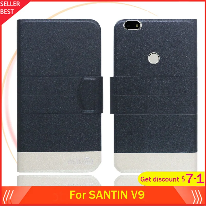5 цветов горячей! SANTIN V9 чехол 5," флип ультратонкий кожаный эксклюзивный чехол для телефона Модная книга форматом в пол-листа слоты для карт