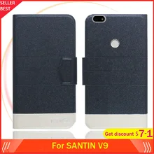 5 цветов горячей! SANTIN V9 чехол 5," флип ультратонкий кожаный эксклюзивный чехол для телефона Модная книга форматом в пол-листа слоты для карт