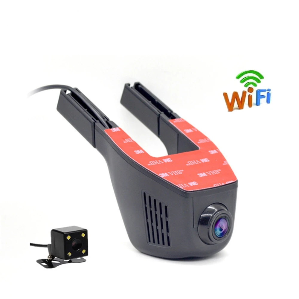 Автомобильный мини видеорегистратор Fonwoon Wifi Full HD 1080P двойная камера регистратор