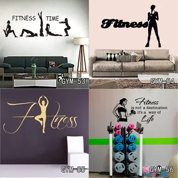 

New Vinyl Wall Sticker Removable Wall Decor Fitness Gym Workout Quote Exercise Sticker On The Wall Room Decoration