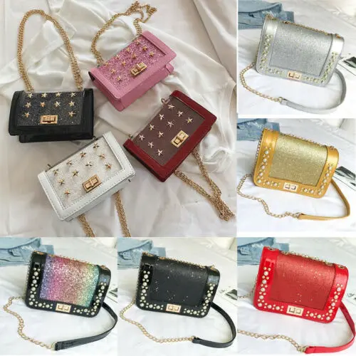 

Fashion New Cross Body Bag Women Messenger Bag Female Crystal Sequins Five-pointed Star Clear Shoulder Bag Handbag
