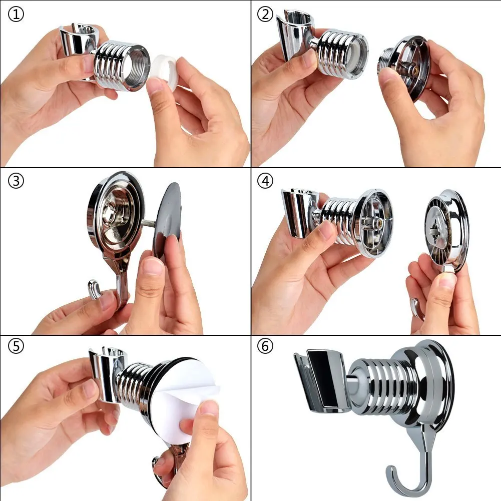 Держатель для душевой головки, регулируемый угол, Вакуумная присоска, ручной кронштейн для душа, настенный держатель для ванной комнаты, крепление с полотенцем, крюк