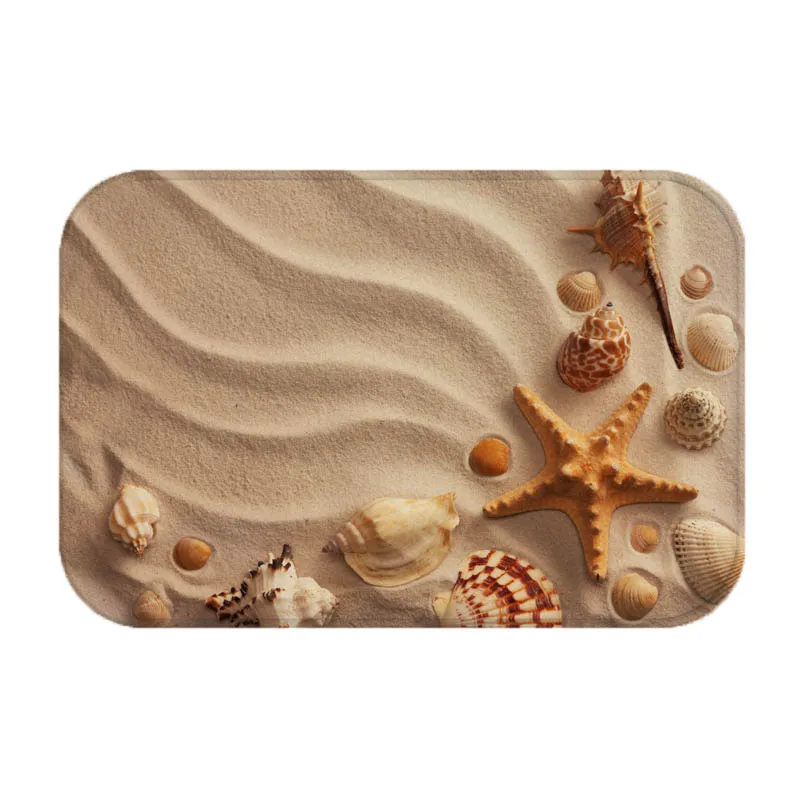 Летний Пляжный ковер с принтом, фланелевый пляжный ковер с рисунком морской звезды, ковер для ванной комнаты, нескользящий коврик, домашний декоративный Придверный коврик в морском стиле