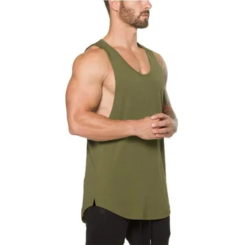 

Men's deep excavation bodybuilding vest solid color summer V-neck comprehensive training sports running bottoming shirt