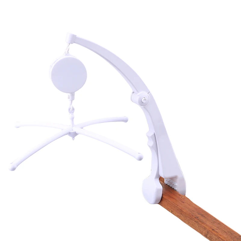 White Rattles Bracket Set Baby Crib Mobile Clamp Bed Bell Toy Holder Fold Arm Bracket Wind up