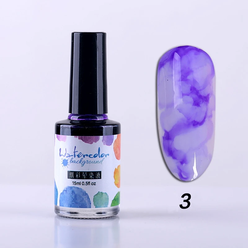 15 мл Цветущий лак для ногтей градиентный акварельный дымовой эффект смазывающийся пузырьковый лак синяя фиолетовая для украшения ногтей лак для маникюра DIY Декор - Цвет: M35837