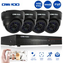 OWSOO полный 960 H/D1 4CH DVR 800TVL безопасности Камера Системы P2P сетевой видеорегистратор комплект 4 шт. с самонастраиваемым устройством инфракрасный ИК CCTV Камера Системы США