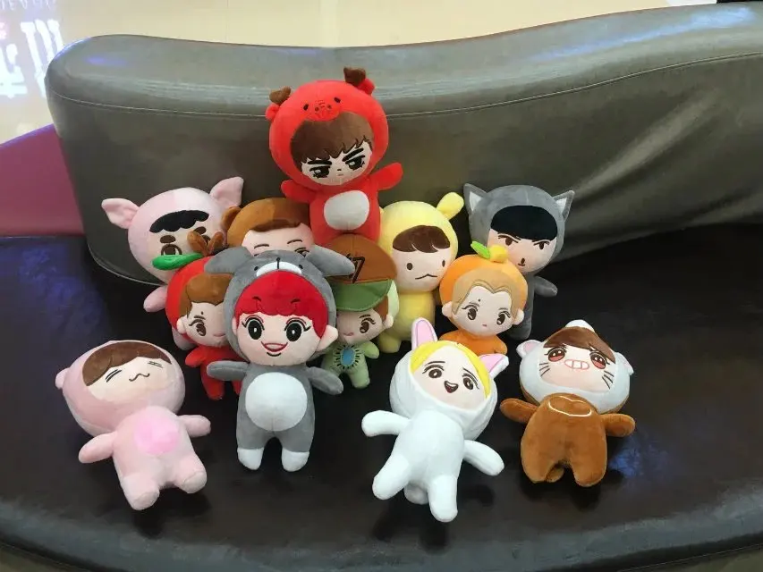 

21-27cm Cartoon Korea Plush Kpop EXO Plush Toys Superstar Baek Hyun Chan Yeol Kai Se Hun Su Ho D.O Luhan Chen Stuffed Fans Gift