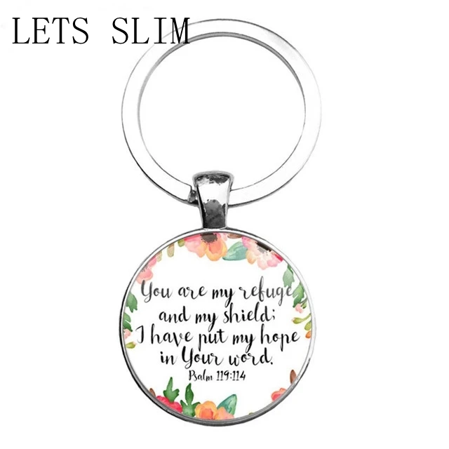 

LETS SLIM Handmade Bible Quote Keychain If God Is for Us Who Can Be Against Us Verse Christian Nursery Jewelry Women Men Gifts