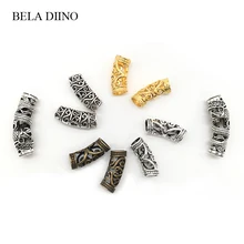 10 шт. длинные металлические кольца для волос бисер трубка золото серебро медь полые дреды для волос кольцо для волос плетеные украшения Аксессуары Инструмент